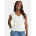 thumbnail image 1 of Time and Tru Women's Spade Neck Blouse, Sizes XS-XXXL, 1 of 5