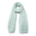 thumbnail image 1 of Time and Tru Women's Splatter Print Crinkle Scarf, Sage, Featuring Elegant Fringe Edges, 1 of 4