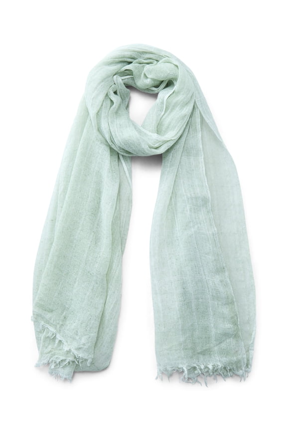 Women's Splatter Print Crinkle Scarf, Sage, Featuring Elegant Fringe Edges