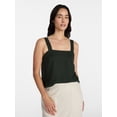 thumbnail image 1 of Time and Tru Women's Linen Blend Square Neck Tank Top, Sizes XS-XXXL, 1 of 6