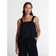 thumbnail image 1 of Time and Tru Women's Linen Blend Square Neck Tank Top, Sizes XS-XXXL, 1 of 6