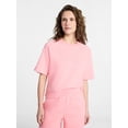 thumbnail image 1 of Time and Tru Women's Boxy Sweatshirt with Short Sleeves, Size XS-XXXL, 1 of 5