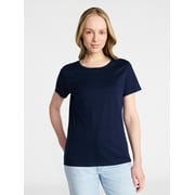 Women's Cotton Crewneck Tee with Short Sleeves, Sizes XS-XXXL