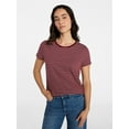 thumbnail image 1 of Time and Tru Women's Cotton Crewneck Tee with Short Sleeves, Sizes XS-XXXL, 1 of 6