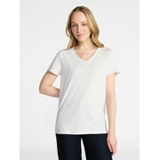 Women's Cotton V-Neck Tee with Short Sleeves, Sizes XS-4X deal from Walmart