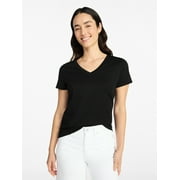 Women's Cotton V-Neck Tee with Short Sleeves