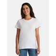 thumbnail image 1 of Time and Tru Women's Cotton Crewneck Tee with Short Sleeves, Sizes XS-XXXL, 1 of 4