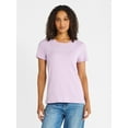 thumbnail image 1 of Time and Tru Women's Cotton Crewneck Tee with Short Sleeves, Sizes XS-XXXL, 1 of 4