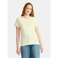 thumbnail image 1 of Time and Tru Women's Cotton Crewneck Tee with Short Sleeves, Sizes XS-XXXL, 1 of 5