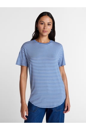 Women's Tunic Tee with Short Sleeves, Sizes XS-XXXL