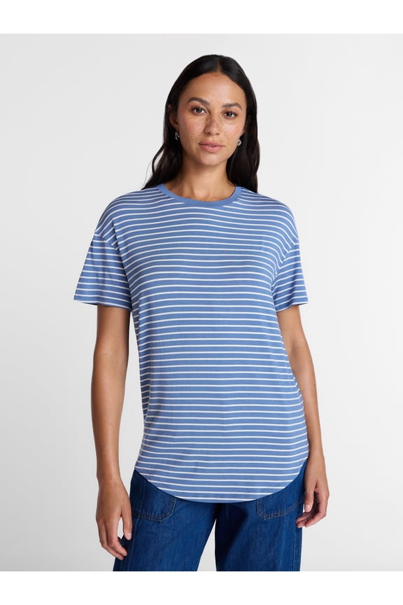 Women's Tunic Tee with Short Sleeves, Sizes XS-XXXL