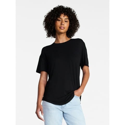 Women's Tunic Tee with Short Sleeves, Sizes XS-XXXL