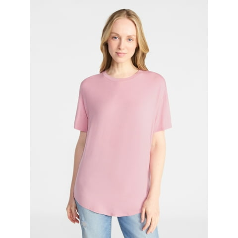 Women's Tunic Tee with Short Sleeves, Sizes XS-XXXL