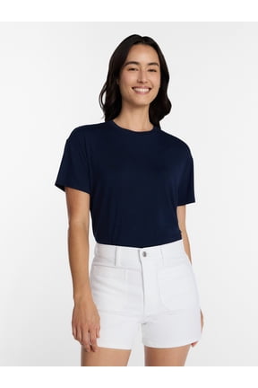Women's Tunic Tee with Short Sleeves, Sizes XS-XXXL