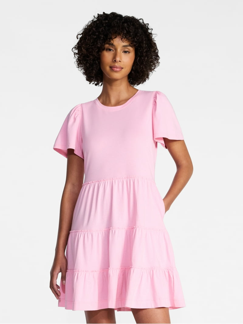 cotton swing dress women Chinti & Parker Women's Cotton Rainbow Swing Dress - Red