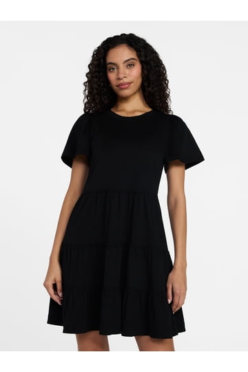 white christmas dresses Elegant Black Mini Dress for Women main image 1