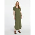 thumbnail image 1 of Time and Tru Women's T-Shirt Maxi Dress with Short Sleeves, Sizes XS-XXXL, 1 of 4