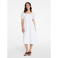 Time and Tru Women's Plus Cotton Back Tie Midi Dress only