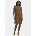 thumbnail image 1 of Time and Tru Women's Rib Swing Dress with Short Sleeves, XS-XXXL, 1 of 4