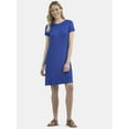 thumbnail image 1 of Time and Tru Women's Rib Swing Dress with Short Sleeves, Sizes XS-XXXL, 1 of 4