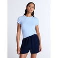 thumbnail image 1 of Time and Tru Women's Slim Fit Crewneck Tee with Short Sleeves, Sizes XS-XXXL, 1 of 6