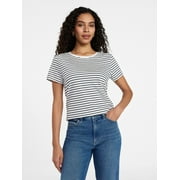 Women's Slub Crewneck Tee with Short Sleeves, Sizes 1X-4X deal from Walmart