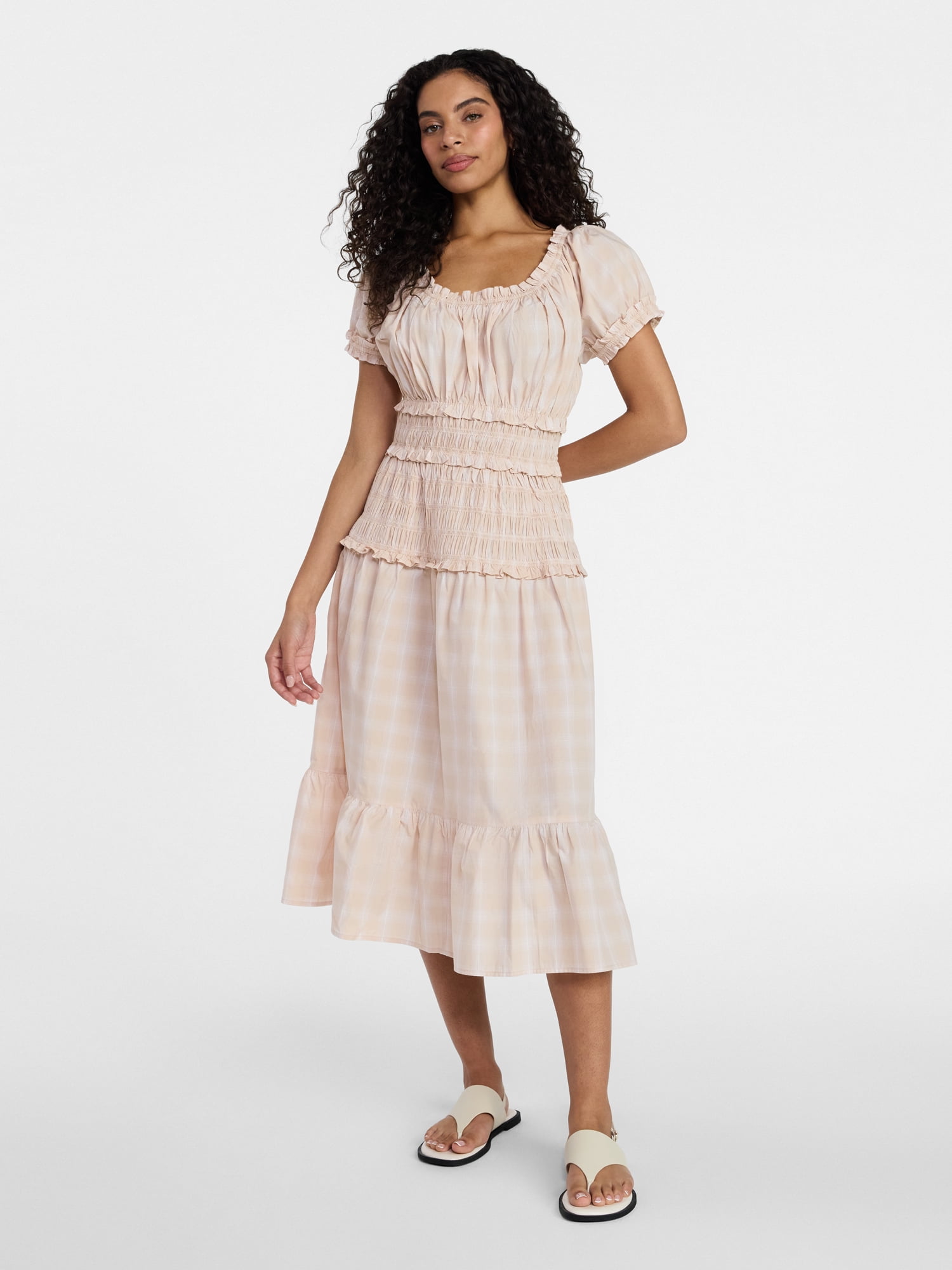 Time and Tru Women's Smocked Peasant Dress, Sizes XS-XXXL - Walmart.com Time and Tru Women's Smocked Peasant Dress, Sizes XS-XXXL - Walmart.com