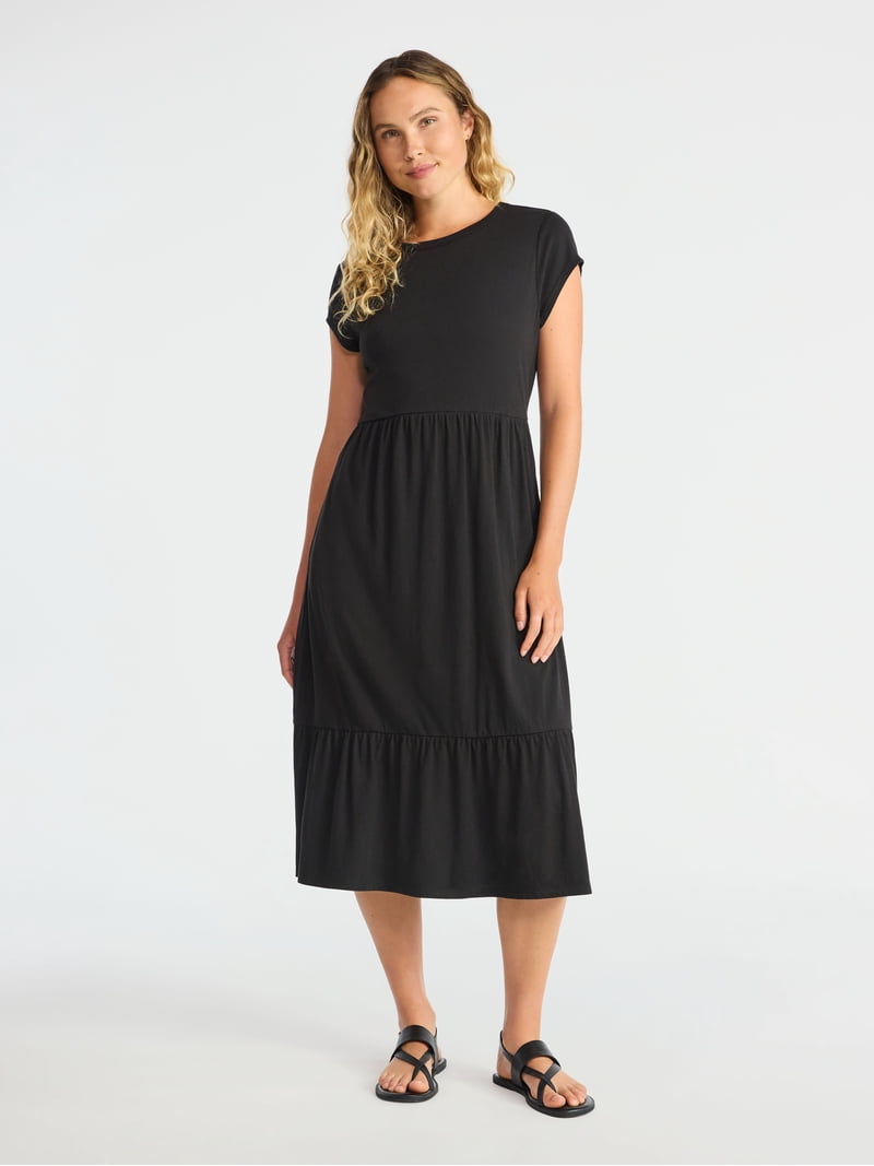 white christmas dresses Tiered Dress – Lost & Found main image 0