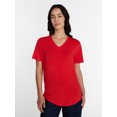 thumbnail image 1 of Time and Tru Women's V-Neck Tunic Tee with Short Sleeves, Sizes XS-XXXL, 1 of 5