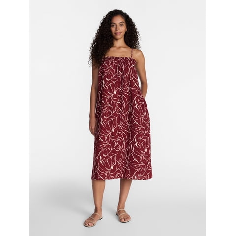 Women's Cotton Double Cloth Sleeveless Maxi Dress, Sizes XS-XXXL