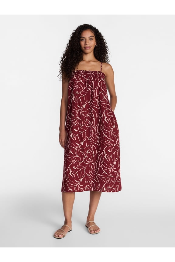Women's Cotton Double Cloth Sleeveless Maxi Dress, Sizes XS-XXXL