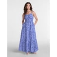 thumbnail image 1 of Time and Tru Women's Sleeveless Tiered Cotton Maxi Dress, Sizes XS-XXXL, 1 of 5
