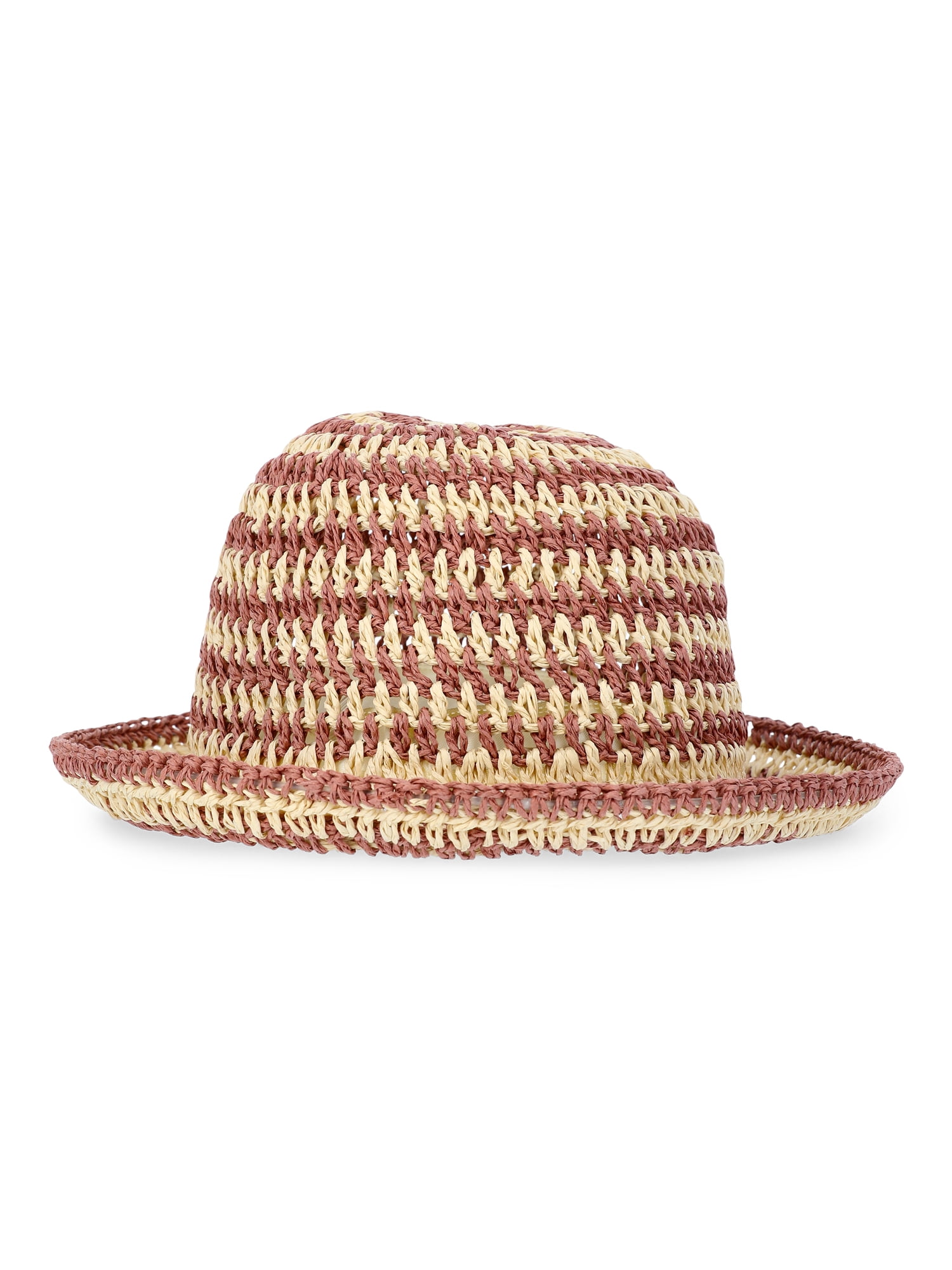 Time and Tru Women’s Straw Bucket Vacay Hat, One Size