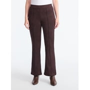 Time and Tru Women's Faux Suede Flare Pants, 30" Inseam, Sizes XXS-XXL