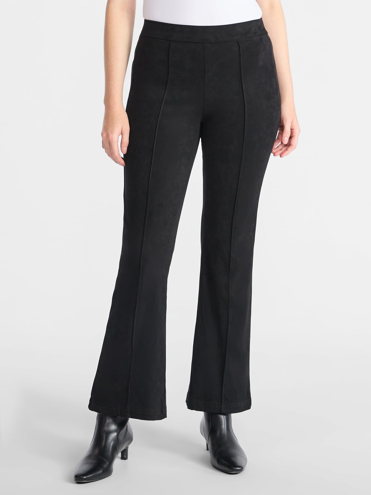 Time and Tru Women's Faux Suede Flare Pants, 30