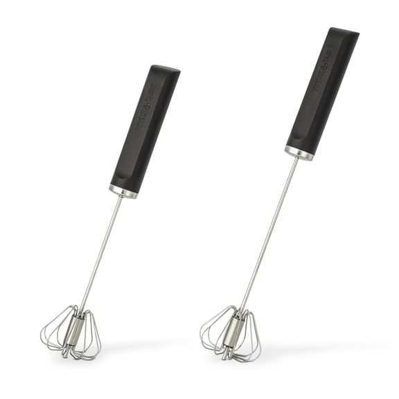 Thyme & Table Set of 2 Supreme Rotating Whisks - Black