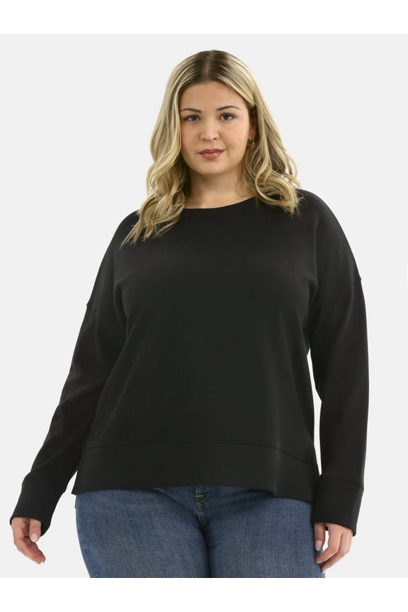 Women's Tunic Sweatshirt with High-Low Hem, Sizes XS -4X