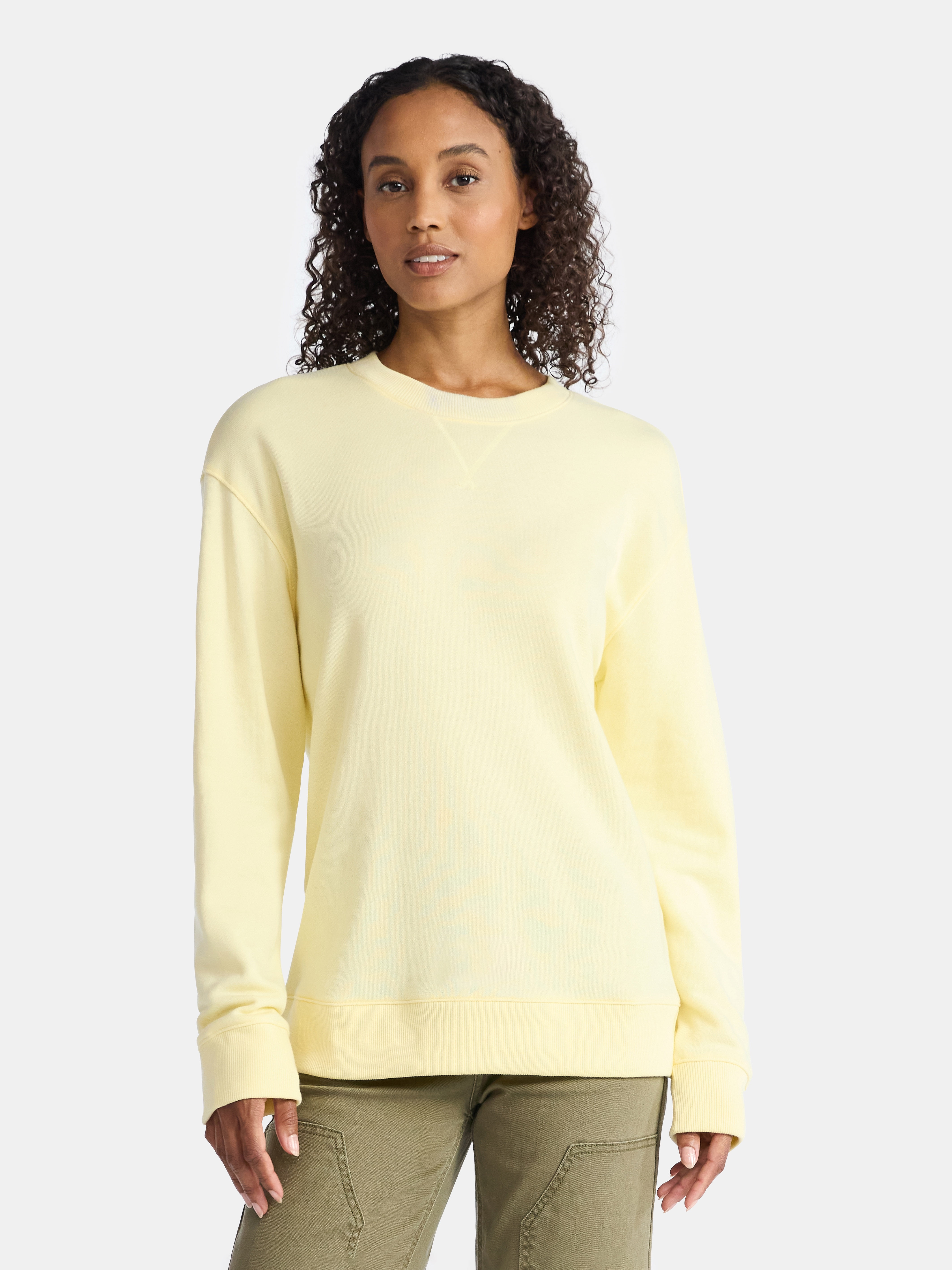 Time and Tru Women's and Women's Plus Crewneck Sweatshirt with Long Sleeves, Sizes XS-4X