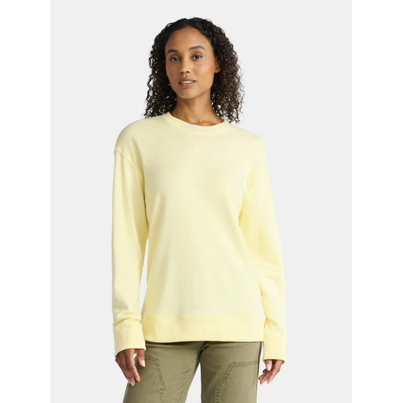 Time and Tru Women's and Women's Plus Crewneck Sweatshirt with Long Sleeves, Sizes XS-4X