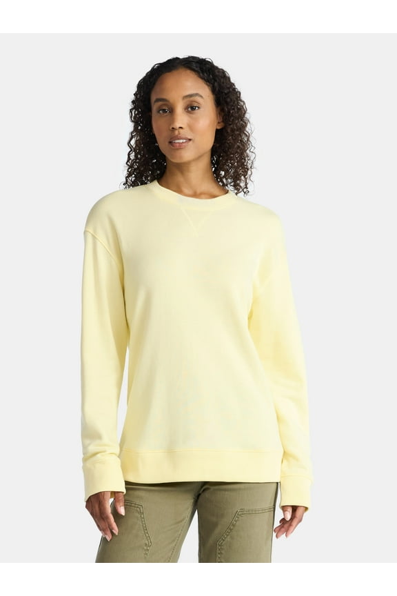 Women's and Women's Plus Crewneck Sweatshirt with Long Sleeves, Sizes XS-4X