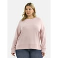 thumbnail image 1 of Time and Tru Women's Tunic Sweatshirt with High-Low Hem, Sizes XS -4X, 1 of 5