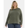 thumbnail image 1 of Time and Tru Women's Tunic Sweatshirt with High-Low Hem, Sizes XS -4X, 1 of 1