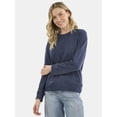 thumbnail image 1 of Time and Tru Women's and Women's Plus Crewneck Sweatshirt with Long Sleeves, Sizes XS-4X, 1 of 6