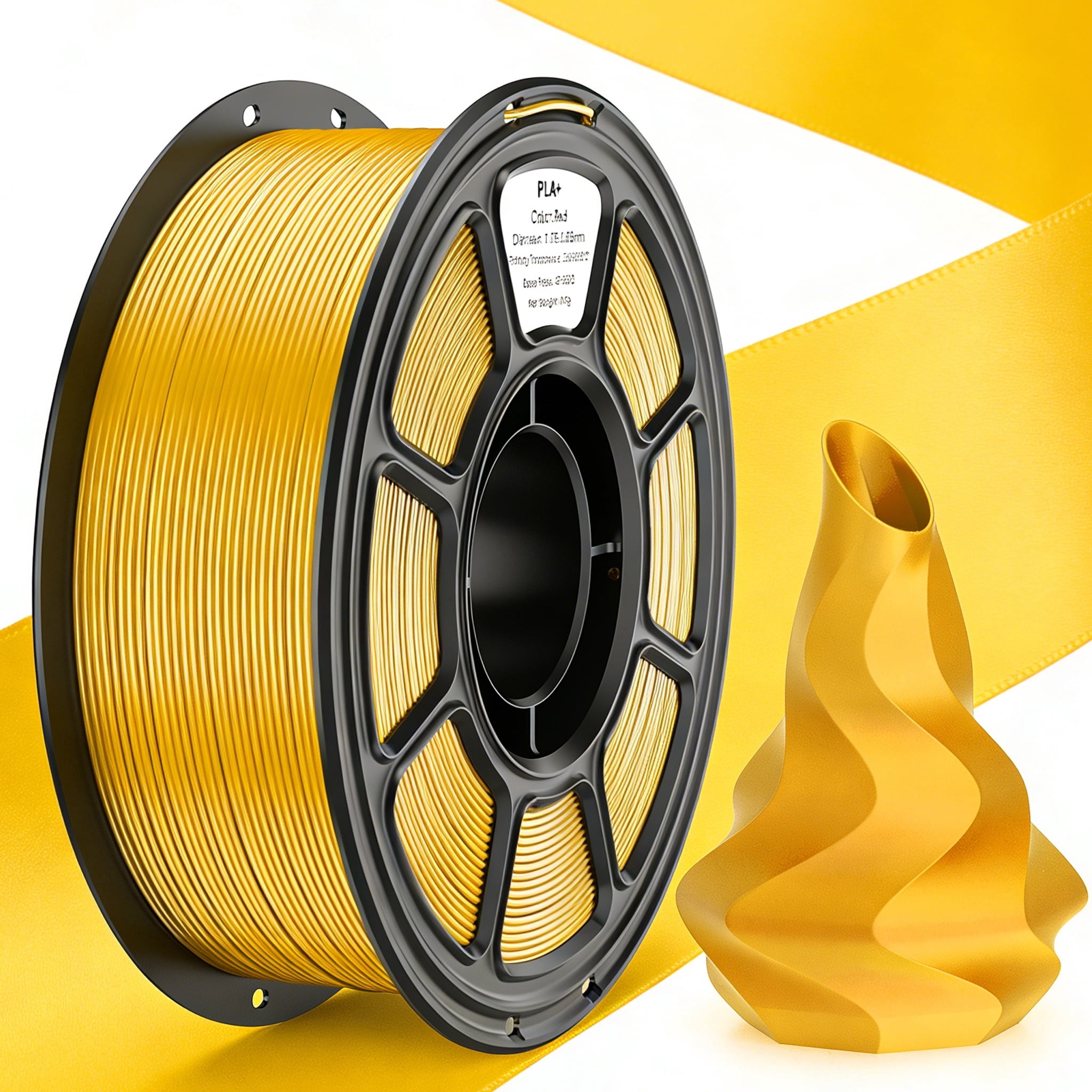 Silk PLA 3D Printer Filament, 3D Printer Filament Bundle 1.1KG 1.75mm, High-speed Printing, Neatly Arranged Lines, for Most FDM 3D Printer Bright Gold