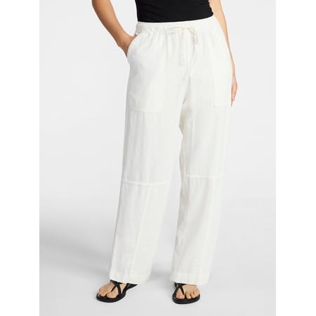 Time and Tru Women's Tapered Linen Blend Pants, Sizes XS-XXXL