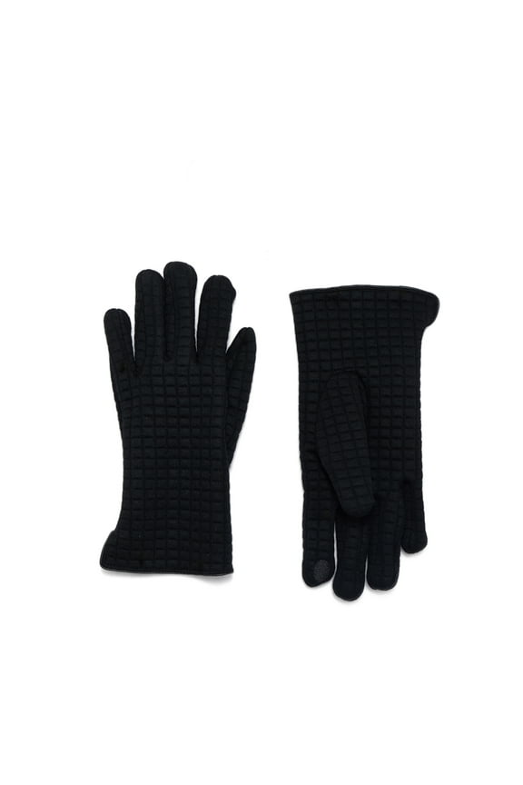 Women's Text Fabric Glove, L/XL, Black, Polyester