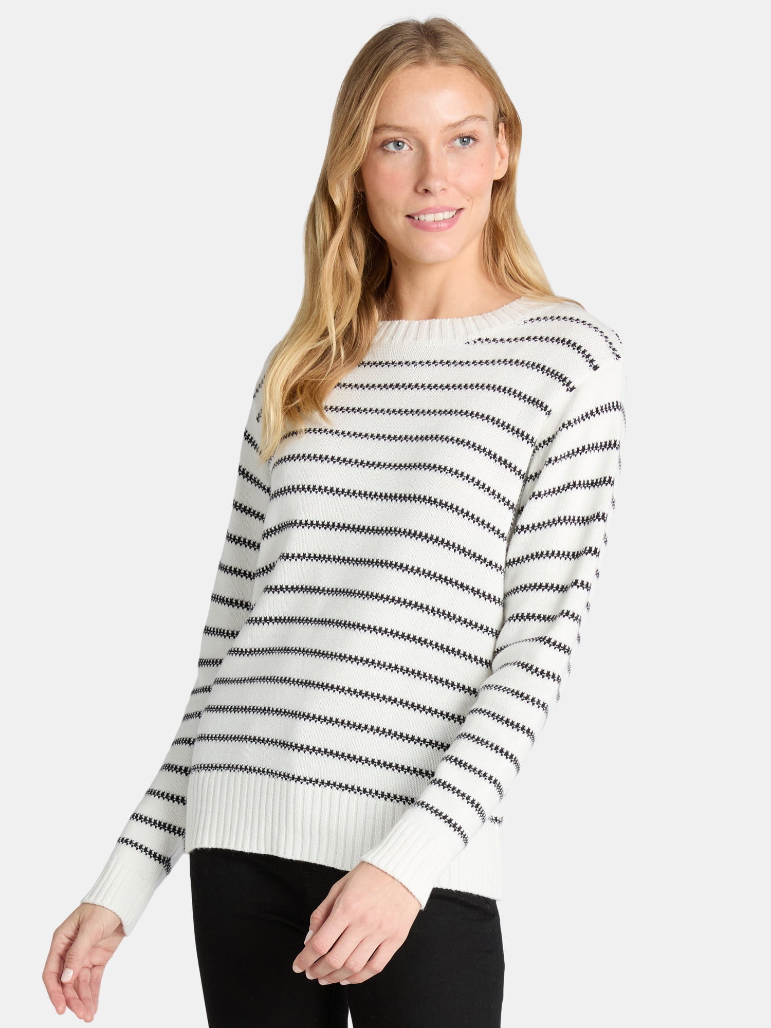Time and Tru Women's Textured Sweater, Midweight, Sizes XS-XXXL