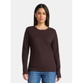 thumbnail image 1 of Time and Tru Women's Thermal Tee with Long Sleeves, Size XS-XXXL, 1 of 5
