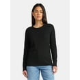 thumbnail image 1 of Time and Tru Women's Thermal Tee with Long Sleeves, Size XS-XXXL, 1 of 5