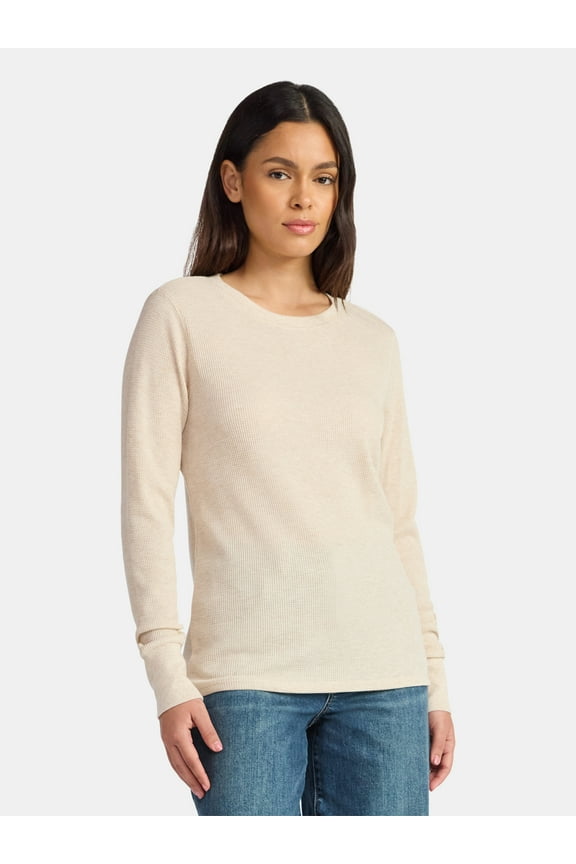 Women's Thermal Tee with Long Sleeves, Size XS-XXXL